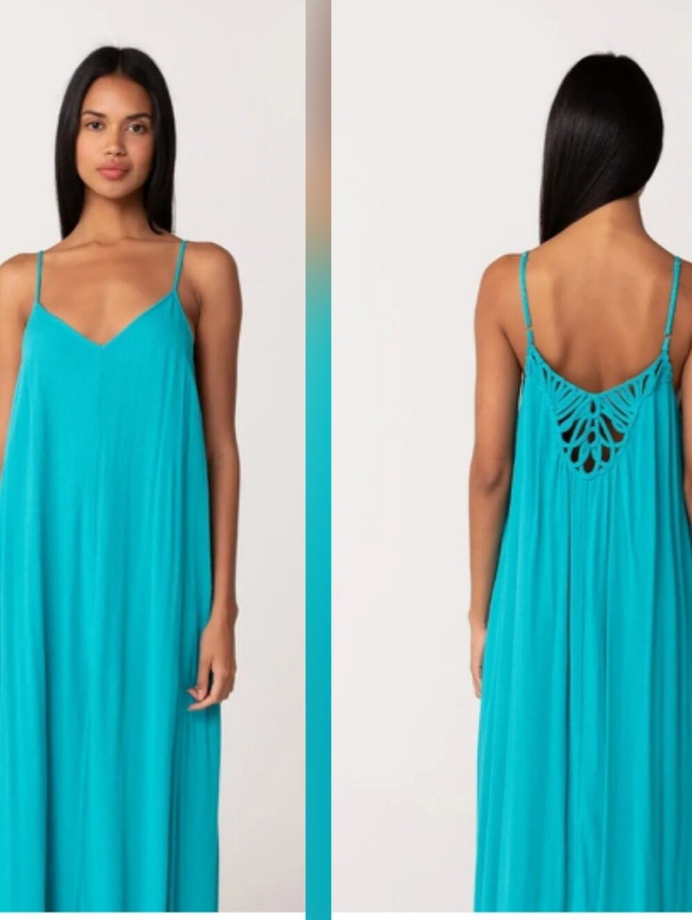 Lovestitch Turquoise Maxi Dress with Braided Back Detail